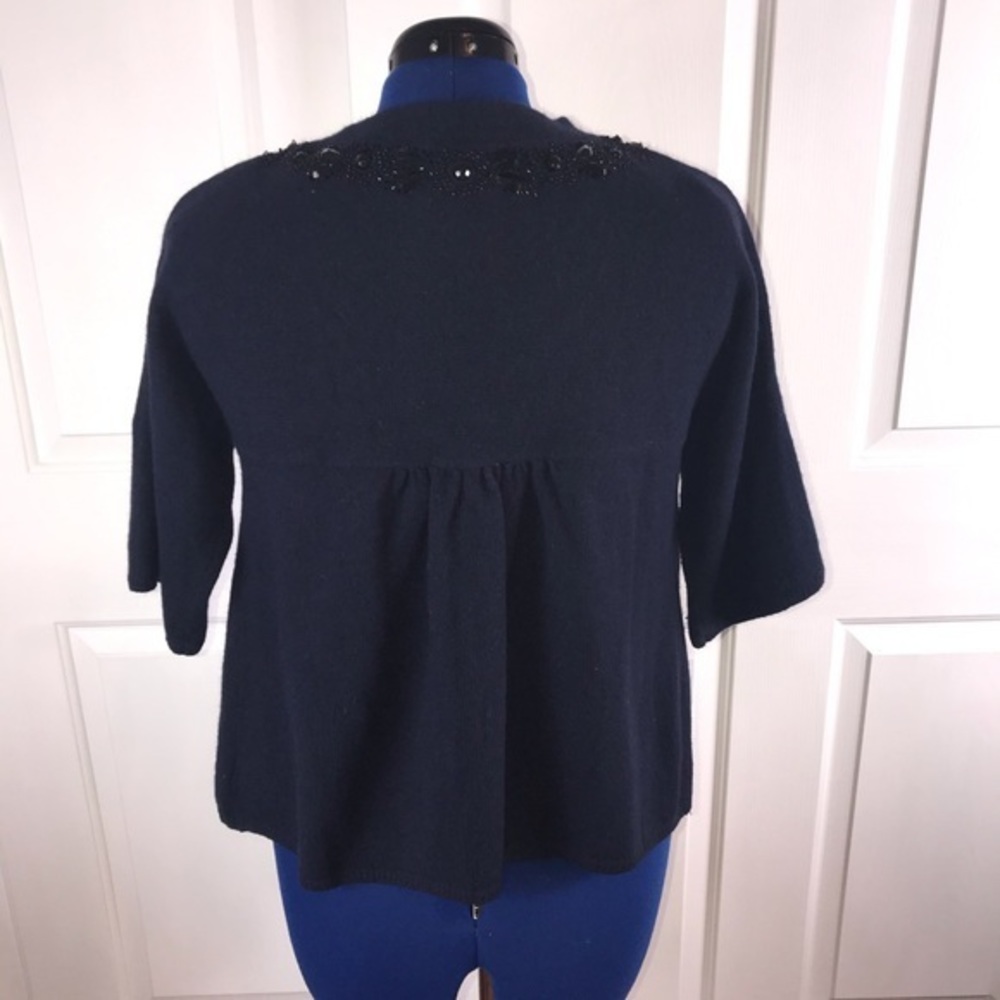 Next‎ 14(UK) black beaded wool/angora babydoll cardigan sweater - Picture 3 of 9